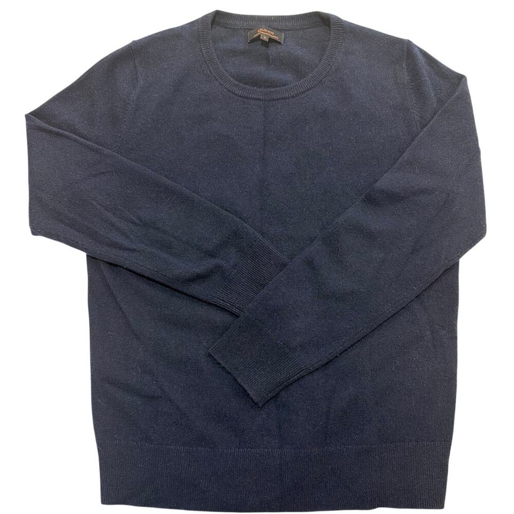 Quince Women's Sz S Navy Blue 100% Mongolian cashmere crew-neck sweater luxury
